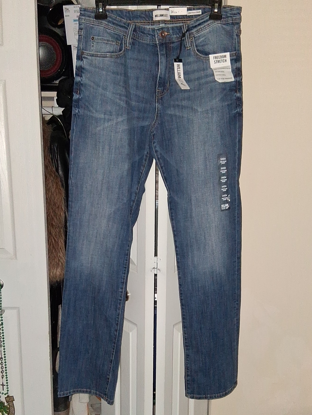 William Rast Men's Medium Blue Slim Straight Jeans